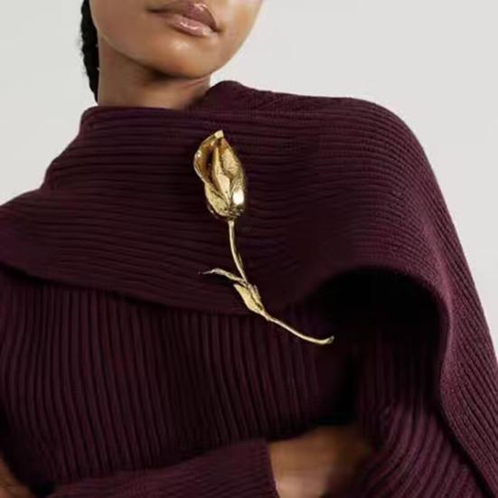 Tulip Flower Brooch Metal Alloy Brooch Versatile Jacket Dress Scarf Hat Handbag Pin Lightweight Elegant Accessories Gifts