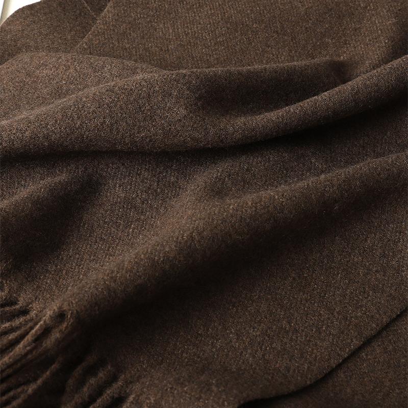 Kaffee Schal für Damen Lange Warme Kaschmirschals Winter Hijab Einfarbig Damen Stola Wickel Weiblich Pashmina Bandana Kopftücher