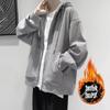 Womens Hooded Cardigan Sweatshirt Solid Color Loose Casual Trendy Winter Outerwear