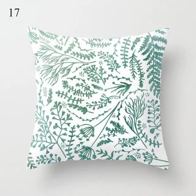 Mint Green Cushion Cover Geometric Printing Pattern Pillowcase 45*45Cm Living Room Bed Square Cushion Cover Decorative