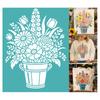 2pcs Self-Adhesive Silk Screen Printing Stencil for Painting On Wood DIY Decoration T-Shirt Fabric Flower 220x280mm