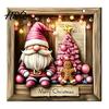 Traditional Xmas Tree Embellishments Wooden Christmas Hanging Pendant Snowman/Santa Claus/Gnome Ornament with Farmhouse Style Festive Signs Hemp Rope