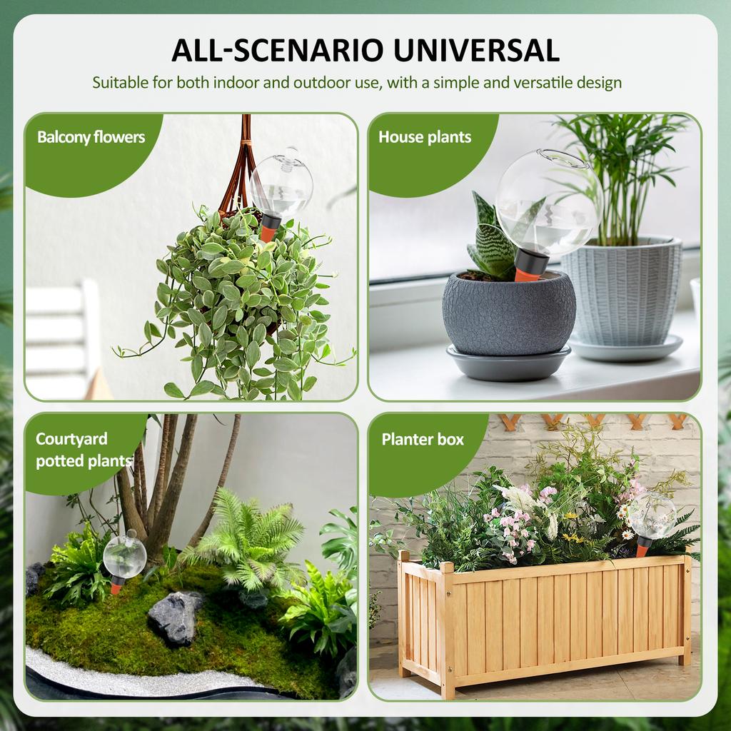 4Pcs 500ml Self Watering Globes Transparent Plant Watering Bulbs Garden Plants Automatic Watering Device for Indoor and Outdoor