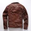 May Kaji vegetable tanned goat leather leather jacket men's washed pleated American casual denim leather jacket