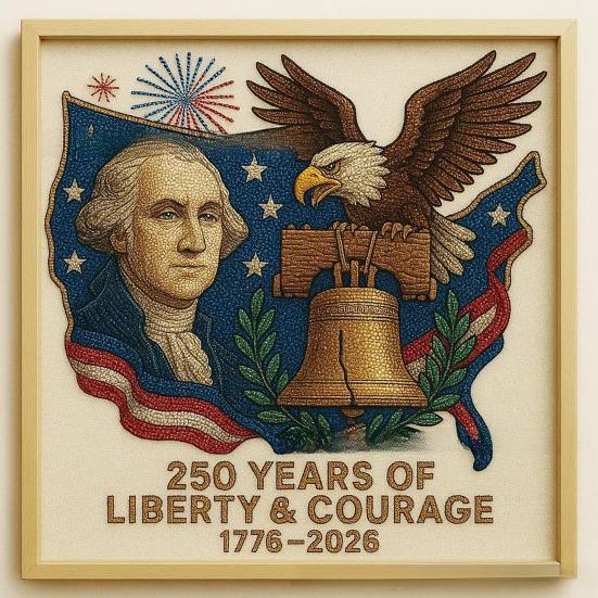 250th Anniversary Diamond Art Kit Celebrating 250 Years of American Freedom DIY Rhinestone Craft