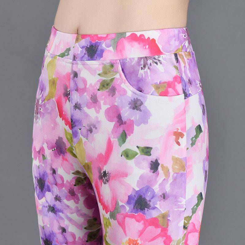 

Elastic Waist Floral Plaid Cropped Pants - Stretchy, Versatile, Tight-fitting Women s Summer 2025 Arrival 3XL under 150 jin цветочный/красный
