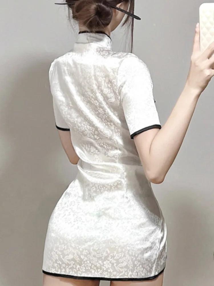 Erotic Hollow Out Bodysuit Open Crotch Sexy Women Police Cosplay Mesh Sleepwear Night Gowns Fetish Bandage Exotic Lingerie