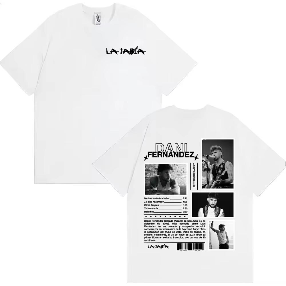 2026 Singer Dani Fernandez La Jauria Album Tour T Shirt Unisex Women Casual Cotton Short Sleeve Tshirt Fashion Retro T Shirts