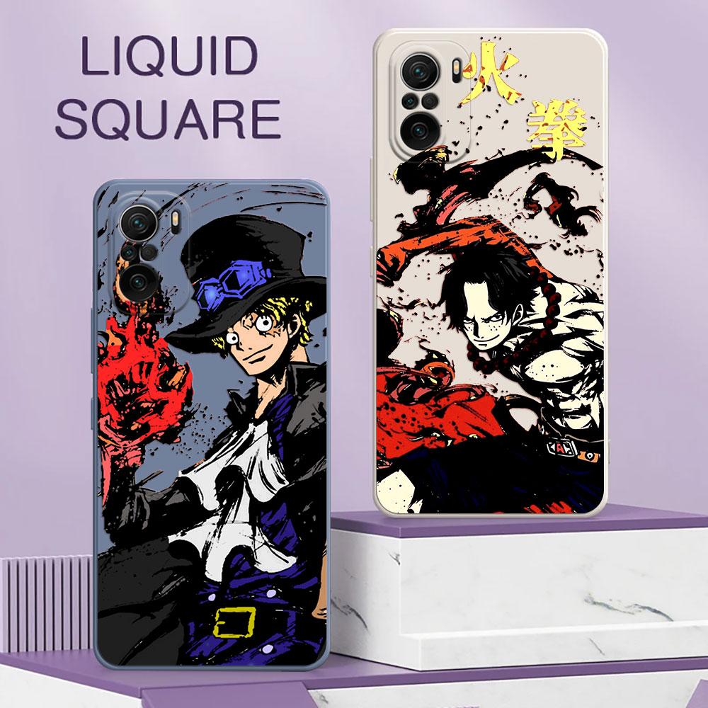 Japan Anime One Sabo Ace Pieces Case For Xiaomi Poco X7 F7 M7 X4 X5 F6 M6 Pro Mi 11T 12T 13T 14T 15T Pro 15 F8 Ultra Phone Cover