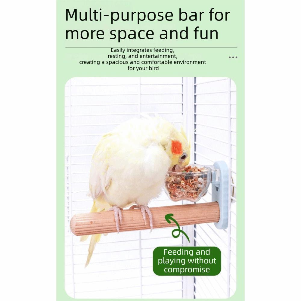 with Feeder Parrot Stand 2 IN 1 Bird Perch Premium Wooden Parrot Perch  Household Use