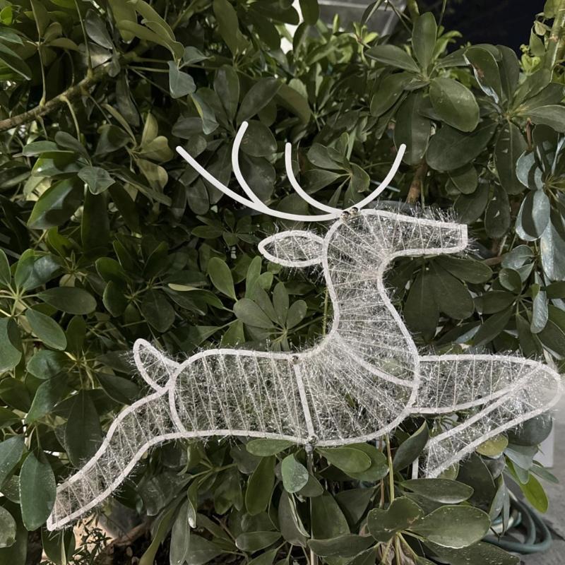 Christmas Deer Yard Ornaments Outdoor Iron Reindeer Silhouetted Pathway Light For Lawn Garden Decoration
