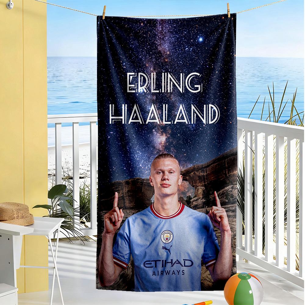 Haaland Strandtuch Weich Langlebig Schnelltrocknend Bequem Leicht Geeignet für Sport, Reisen, Schwimmen, Yoga, Badezimmer, Strand und Pool