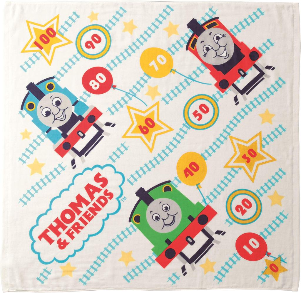 Marushin Thomas the Tank Engine Bath Glow Cotton Gauze with Simple Memory 4605001900 Towel, 90x90cm, Up, 100% & Pile, Stick,