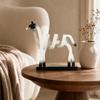 Abstract Horse Sculpture with Base Artistic Openwork Figurine Modern for Living Room, Shelf