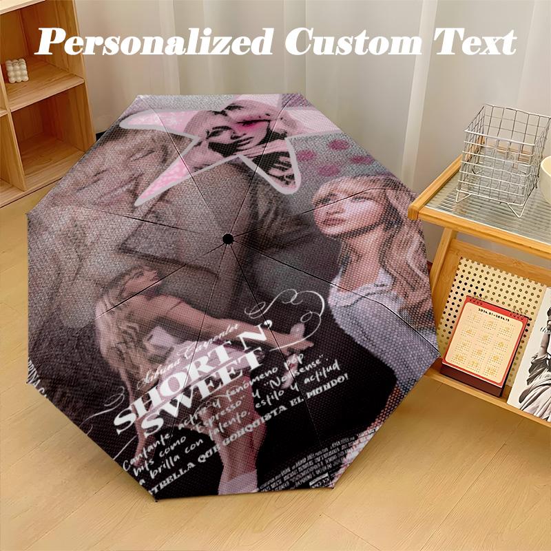 Portable Auto Folding Umbrella,Sabrina Carpenter 8 Rib Waterproof Umbrella For Camping Commute