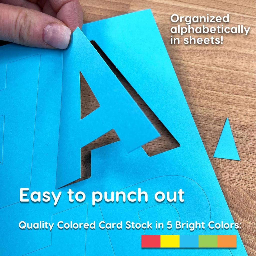 Combo Pack Large & Small Bulletin Board Letters & Numbers, Bright Multicolored 1.5 & 3 in. US Made Capital Alphabet Letters, Numbers, Punctuation for
