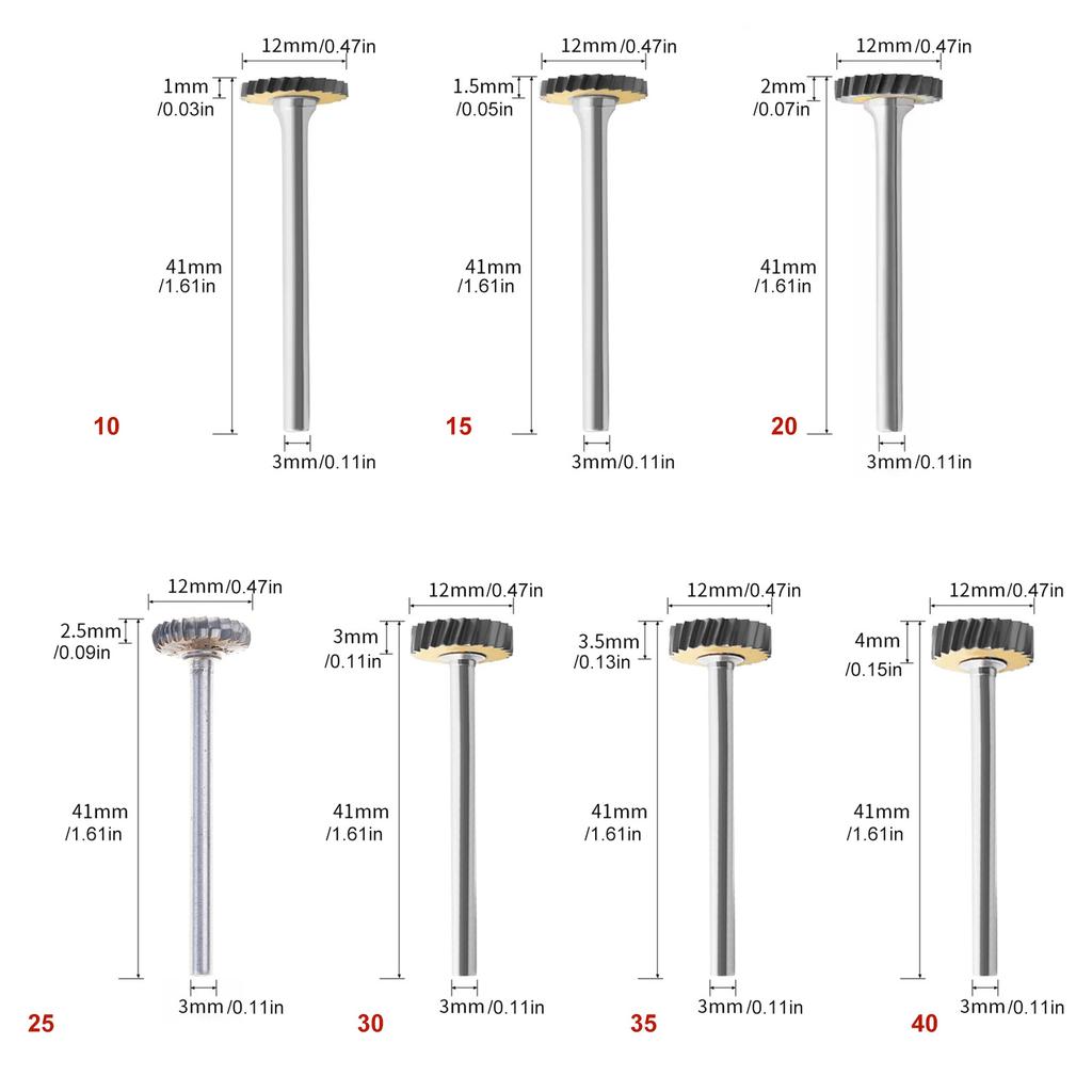 Cemented Carbide T Shaped Rotary Burr Cutter Round Shank Electric Grinding Head For Metal Wood Stone Engraving