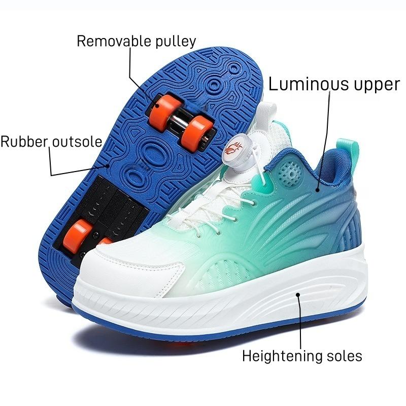 Roller Skates Automatic Invisible Roller Skates Night Luminous Upper Material with Wheels Student Roller Skates