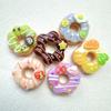 6pcs Simulation Fruit Donut Resin Accessories Cute Miniature Fake Food DIY Crafts Phone Cases Jewelry Making Decoration Supplies