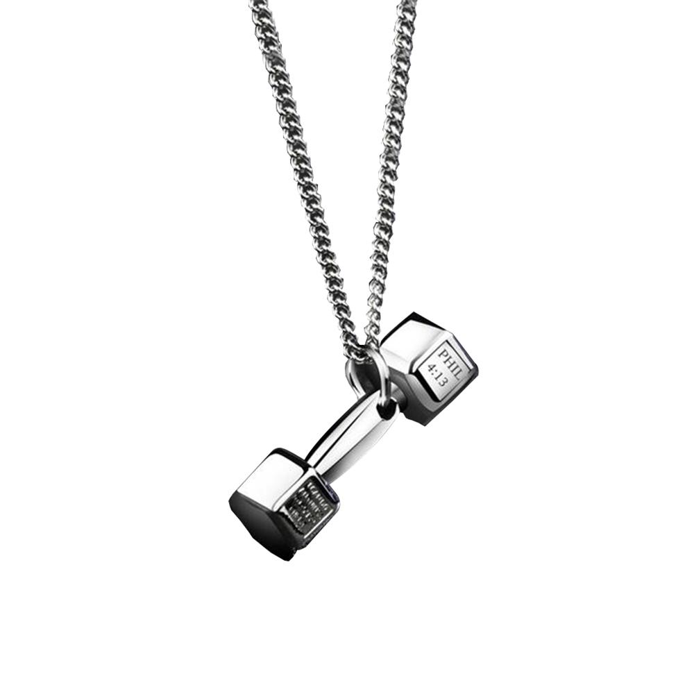 

Car Accessories Creative Pendant Mini Dumbbell Metal Auto Rear View Mirror Decoration Hanging Pendant Interior Ornament Gifts срібний