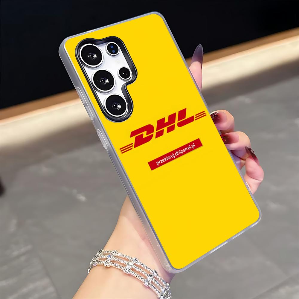 D-Dhl Express Label Phone Case for Samsung S26 S25 S24 S23 S22 S21 FE Plus Ultra Black 2-in-1 Jelly silicone case
