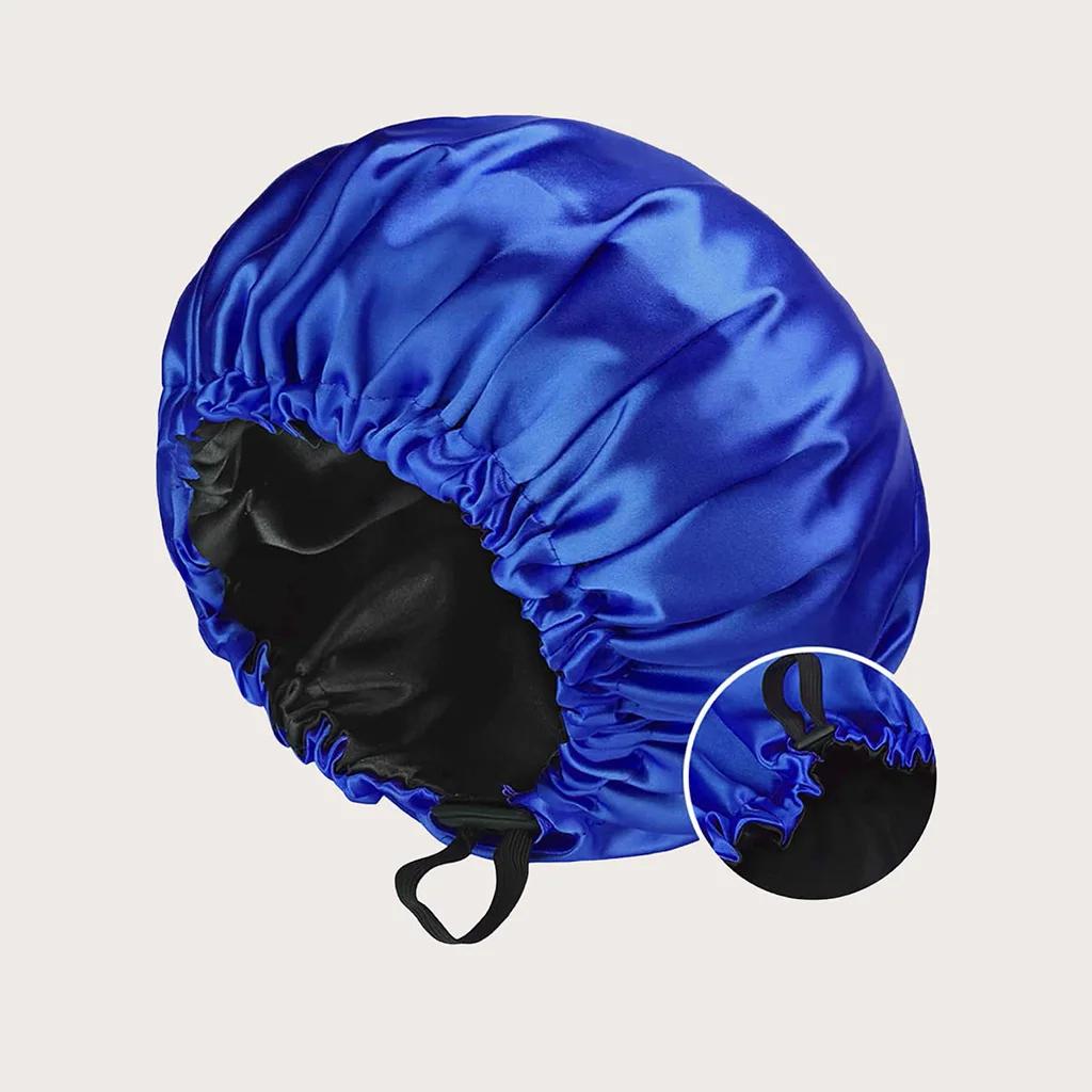 Satin Bonnet for Sleeping Silky Bonnet Cap Large Double Layer Reversible Adjustable Sleep Bonnet Used To Hair Care