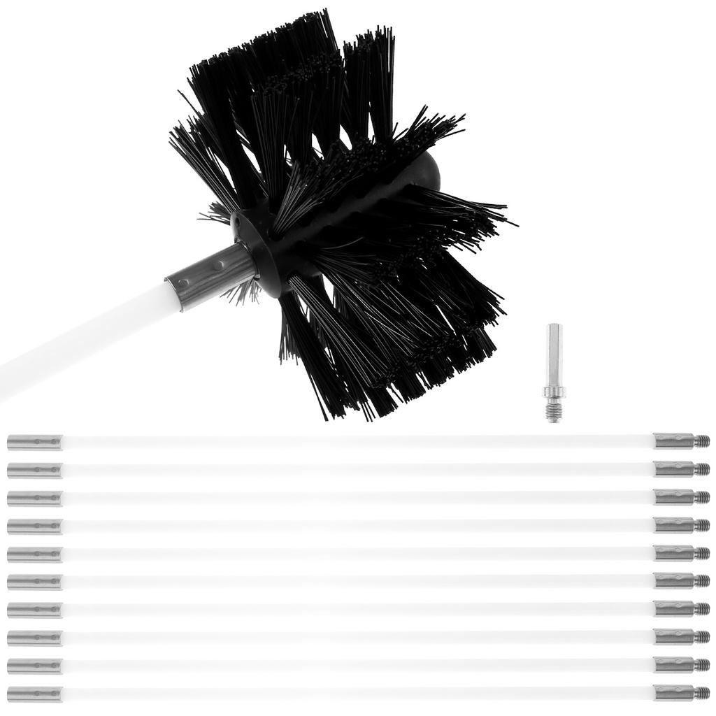 Rotary Chimney Brush Long Handle Flexible Rod For Chimney Dryer Pipe Fireplace Inner Wall And Roof Cleaning Tools Fume Hood