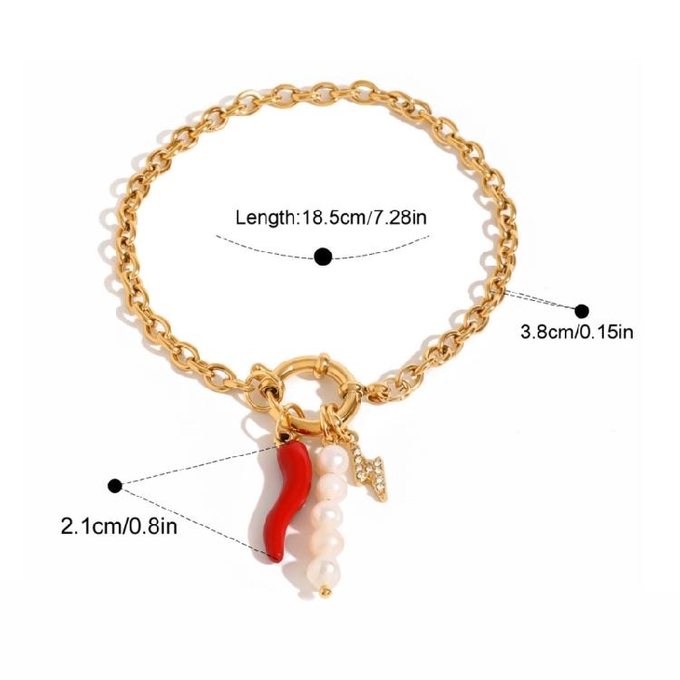 Fashionable Pearls Pendant Bracelet Fashionable Women's Bracelet with Lustrous Pearls and Strong Chain for Parties