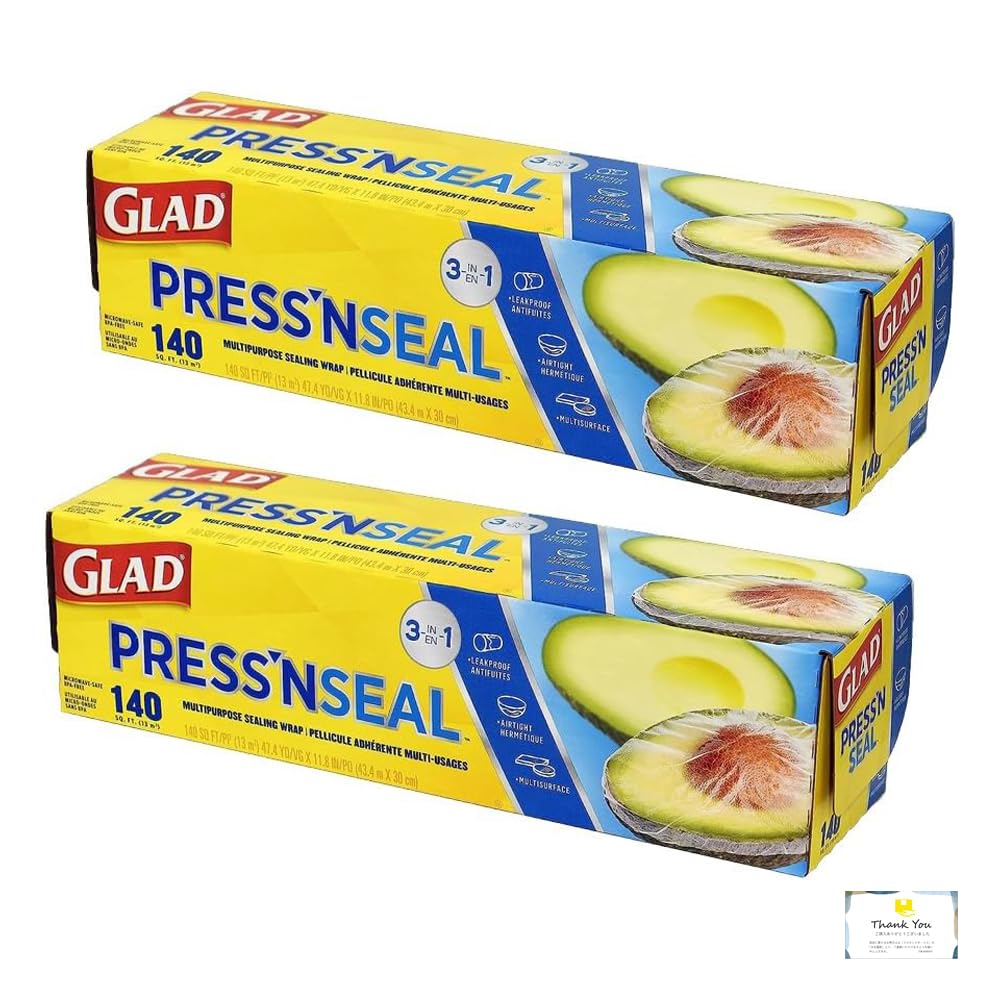 

GLAD Seal Wrap Многоцелевая упаковка для хранения продуктов питания 140 шт. Набор из 2 оригинальных карточек включен Press n (30см 43.4м) +