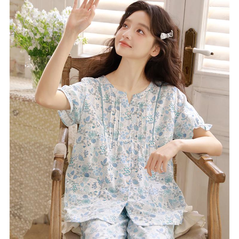 Huayue Women's Short Sleeved Pants Home Clothing Set