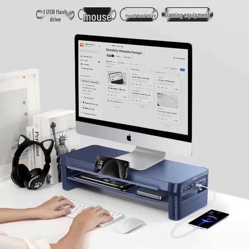Desktop Monitor Riser with Storage
