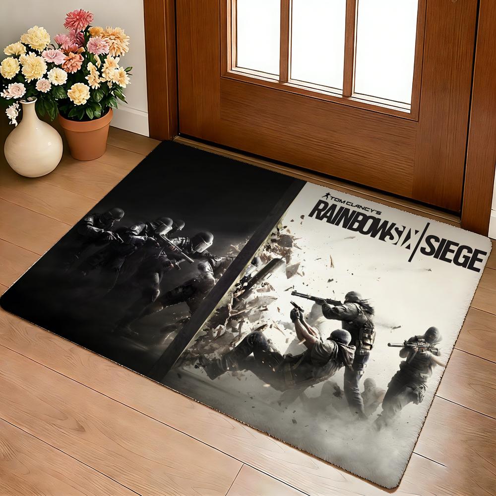 Tappetino per Pavimento Gioco Tom C-Clancy's R-Rainbow Six Siege Morbido Caldo in Flanella Spesso Antiscivolo per Soggiorno Camera da Letto Cucina Tappeti Decorativi