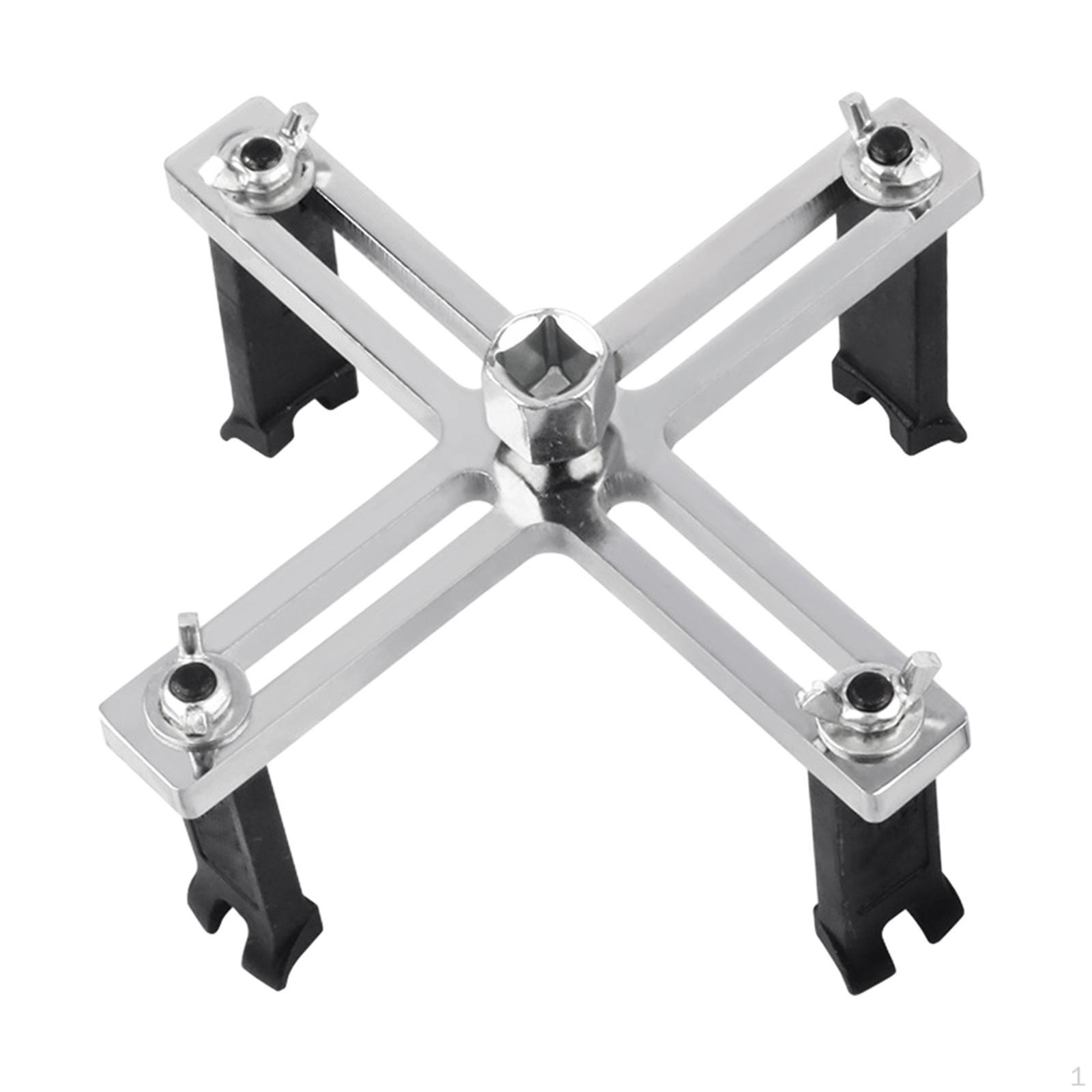 

4 Jaws Fuel Tank Lid Wrench Professional Sturdy Portable Multiuse Detachable Tool Adjustable for