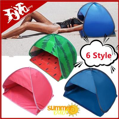 Grand Abri Solaire Portable Tente de Plage Extérieure avec Appui-Tête Mini Tente de Tête pour Bain de Soleil Pique-Nique Tonnelle Instantanée Pop-Up Coupe-Vent Tentes Pare-Soleil