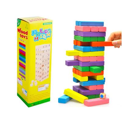 Colorful Block Balance Game Puzzle Toy Wooden Dominoes for Family Gatherings Children's and Adult Toys Stacked Tower Board Game