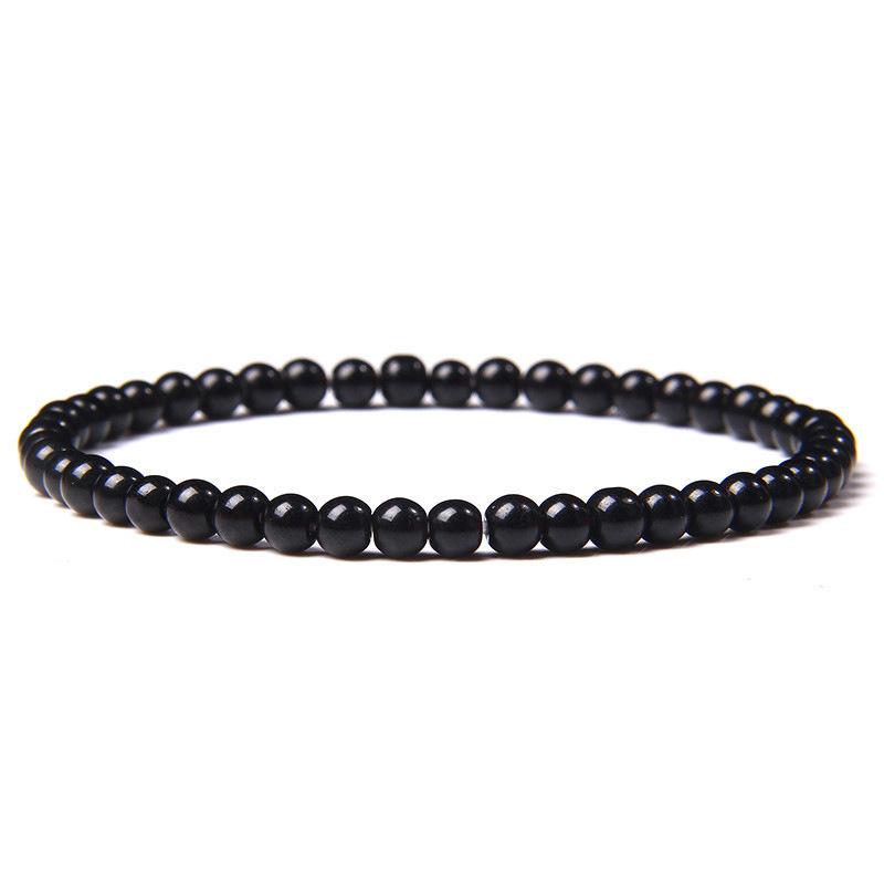 Natural Stone Beads Elastic Bracelets For Women Men 6mm Amethyst Quartzs Agates Black Onyx Beads Bracelet Female Jewelry Bangle