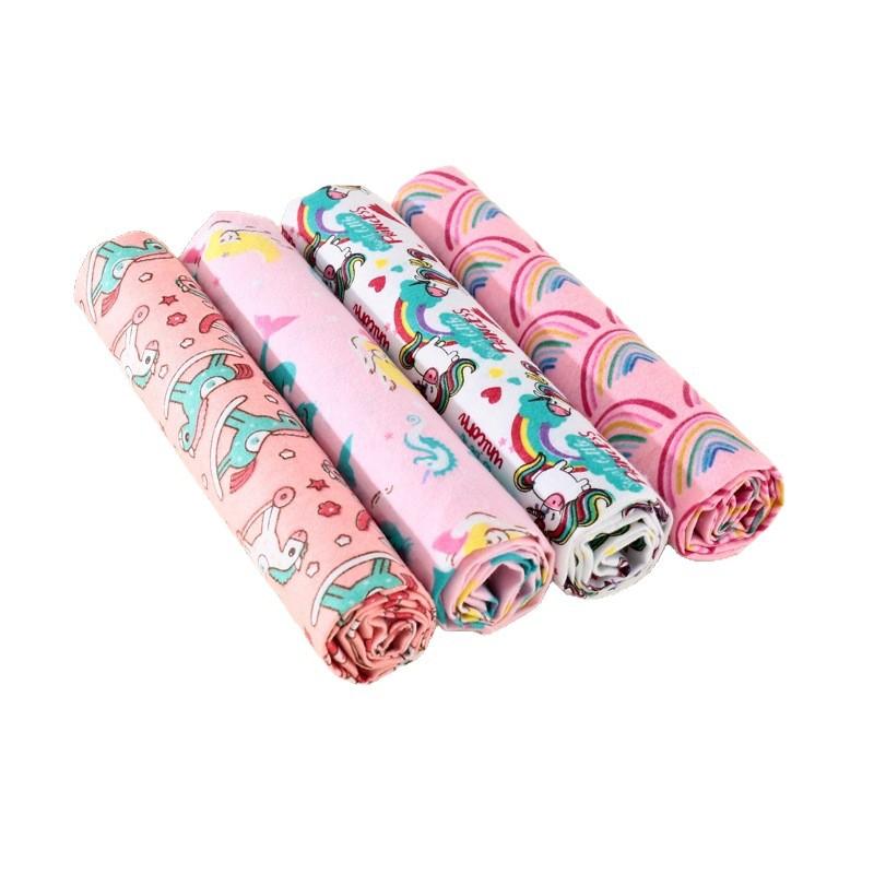 4pcs Baby Flannel Swaddle Blanket, Soft Breathable Swaddling Wrap, Cute Print Newborn Receiving Blanket, Essential Baby Supplies