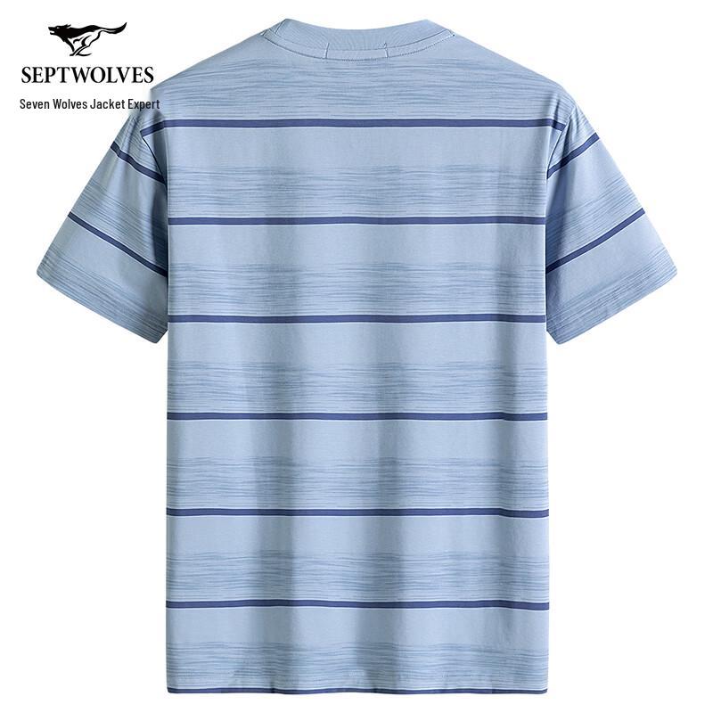 Men's 7A Antibacterial Cooling Striped Short Sleeve T-Shirt