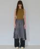 Milo Woman Asymmetric Stripe Midi Skirt [Charcoal]