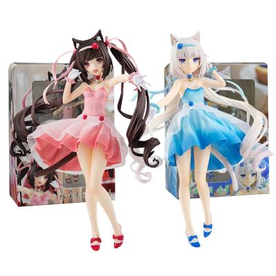 Figura Anime NEKOPARA 18CM Chocolates Vanilla Vestido de Cocktail Fofo Modelo PVC Estático Brinquedos Infantis Colecionável Presente Boneca Embalada