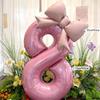 40inch Pink Digital Bowknot Bow Aluminum Foil Balloons for Girls Wedding Birthday Party Decor Number Party Photo Props Supply