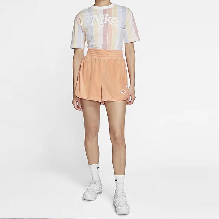 Nike Sportswear Color Block Striped Short Sleeve T-Shirt Women Tops Multicolor CJ2503-100