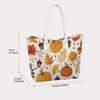 Fall Pumpkin Maple Leaf Print Casual Tote Bag Fashion Portable Daily Use Handbag