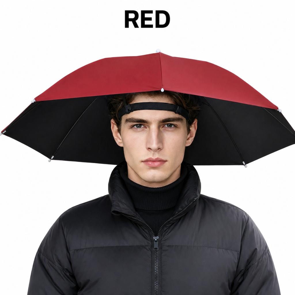 Hands Free Umbrella Hat Foldable Waterproof Head Sunshade for Outdoor Fishing Gardening Hiking Travel and Rainy Weather Use