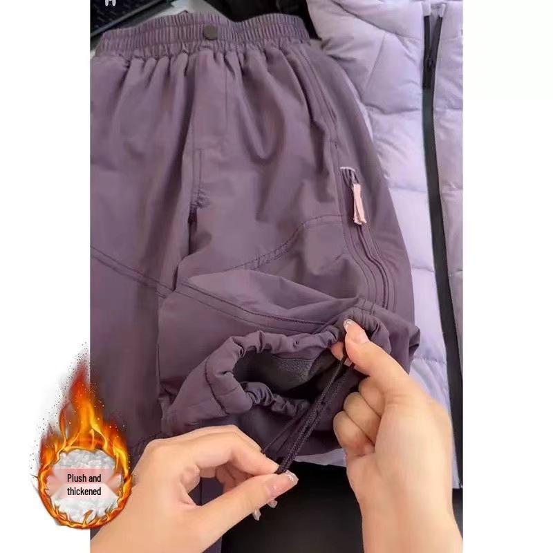 

2025 Новые брюки-палаццо на флисовой подкладке для девочек: Осенне-зимняя детская мода в корейском стиле 150 фиолетовый