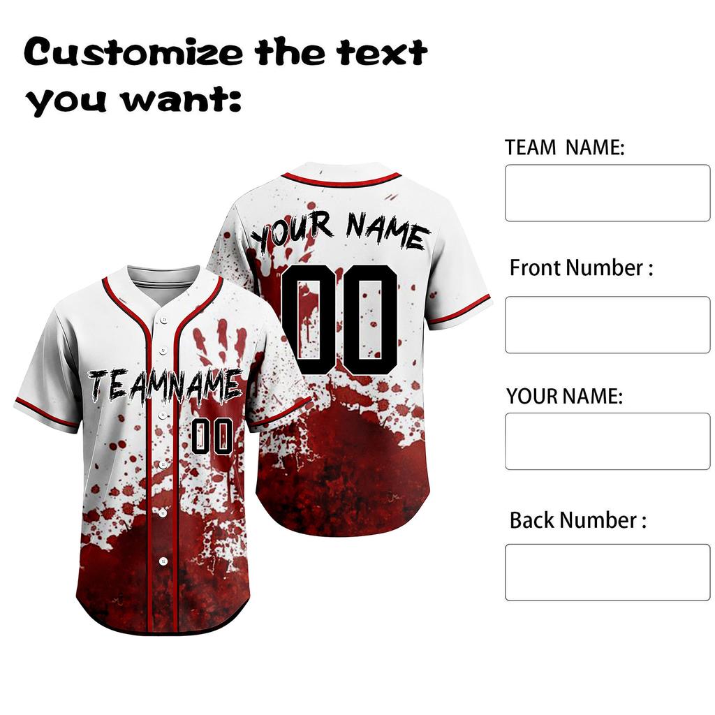 Customizable Halloween Baseball for Men Women and Kids Sportswear