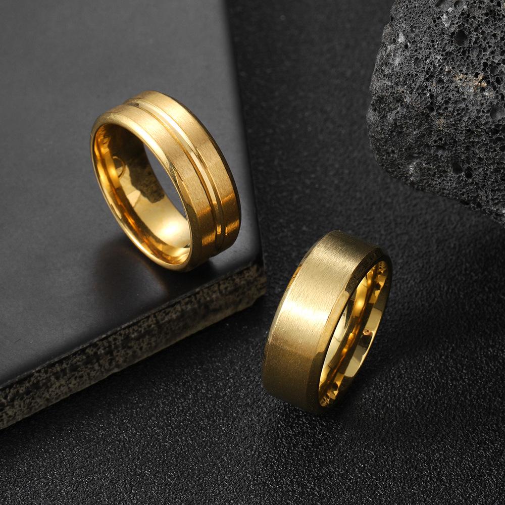 

Titanium Steel Ring for Men High-end Fashion Jewelry8mm Matte Beveled Edge Stainless Steel Ring Manufacturer 11No.