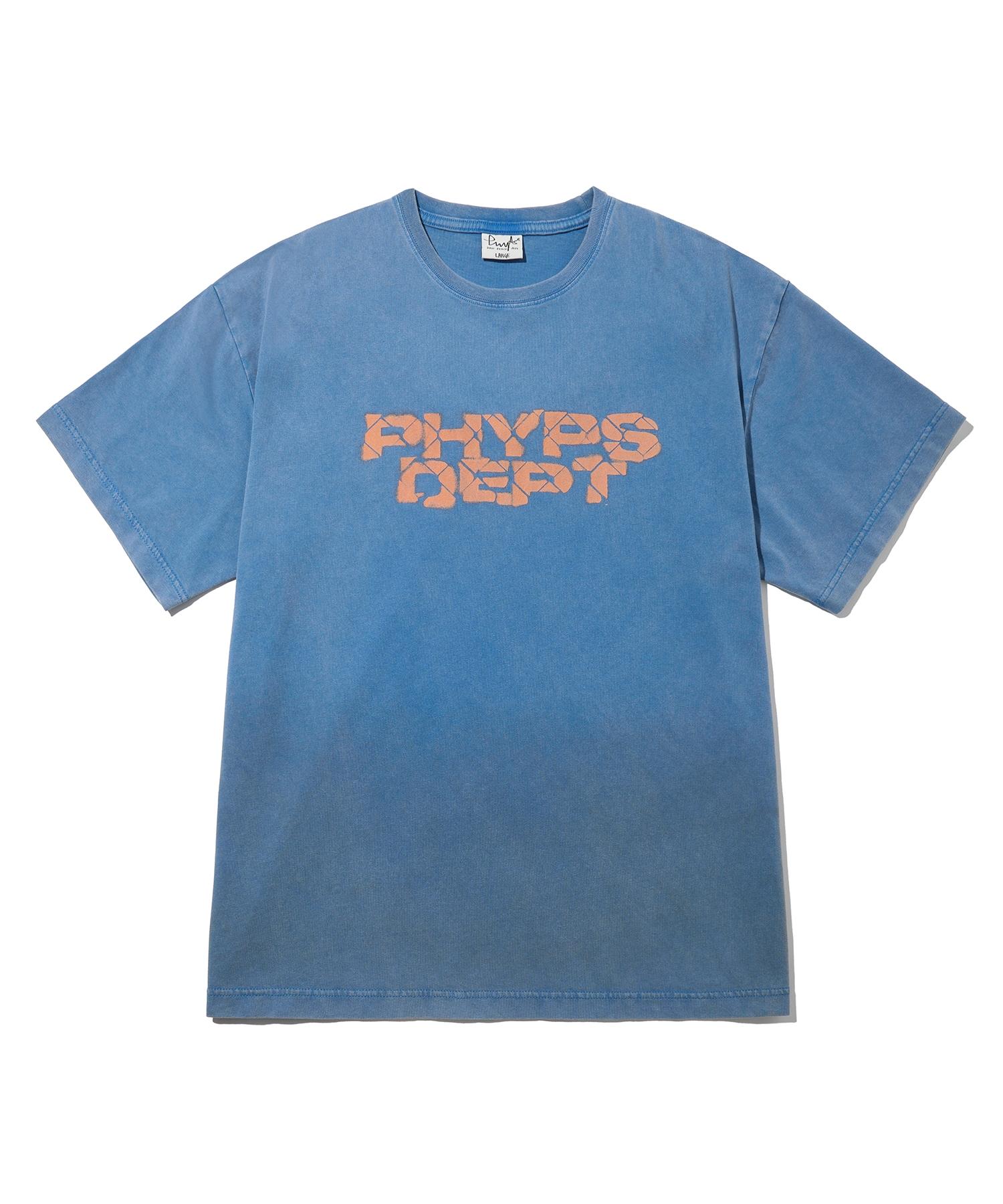 Physical Department Typography Spray Short Sleeve T-Shirt_Blue Blue/Xl