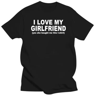 Camiseta Estampada Nova Moda EU AMO MINHA NAMORADA ESTAMPA DIVERTIDA MASCULINA NAMORADO Presente Camiseta Camisetas Algodão Manga Curta