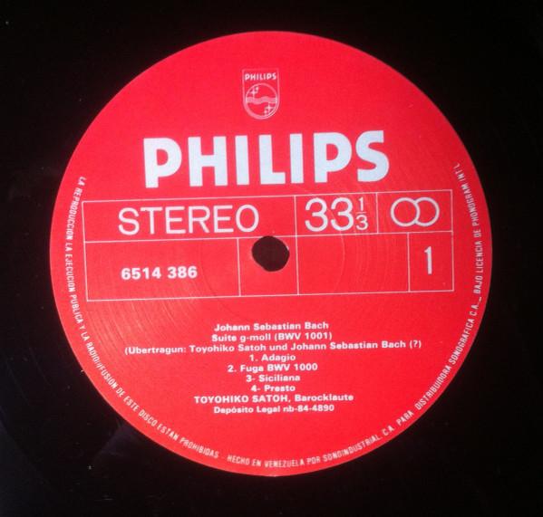 

LP Record JOHANN SEBASTIAN BACH TOYOHIKO SA Suites BWV 1001 1006A 6514386 Philips 1983 Venezuela Classical Used